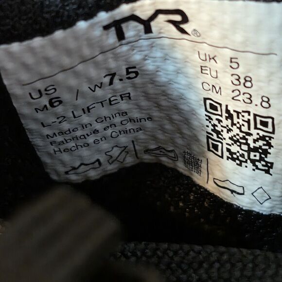 TYR L-2 Lifter Weightlifting Shoes Black Gold Women's Size 7.5 Men's Size 6 - Picture 7 of 7